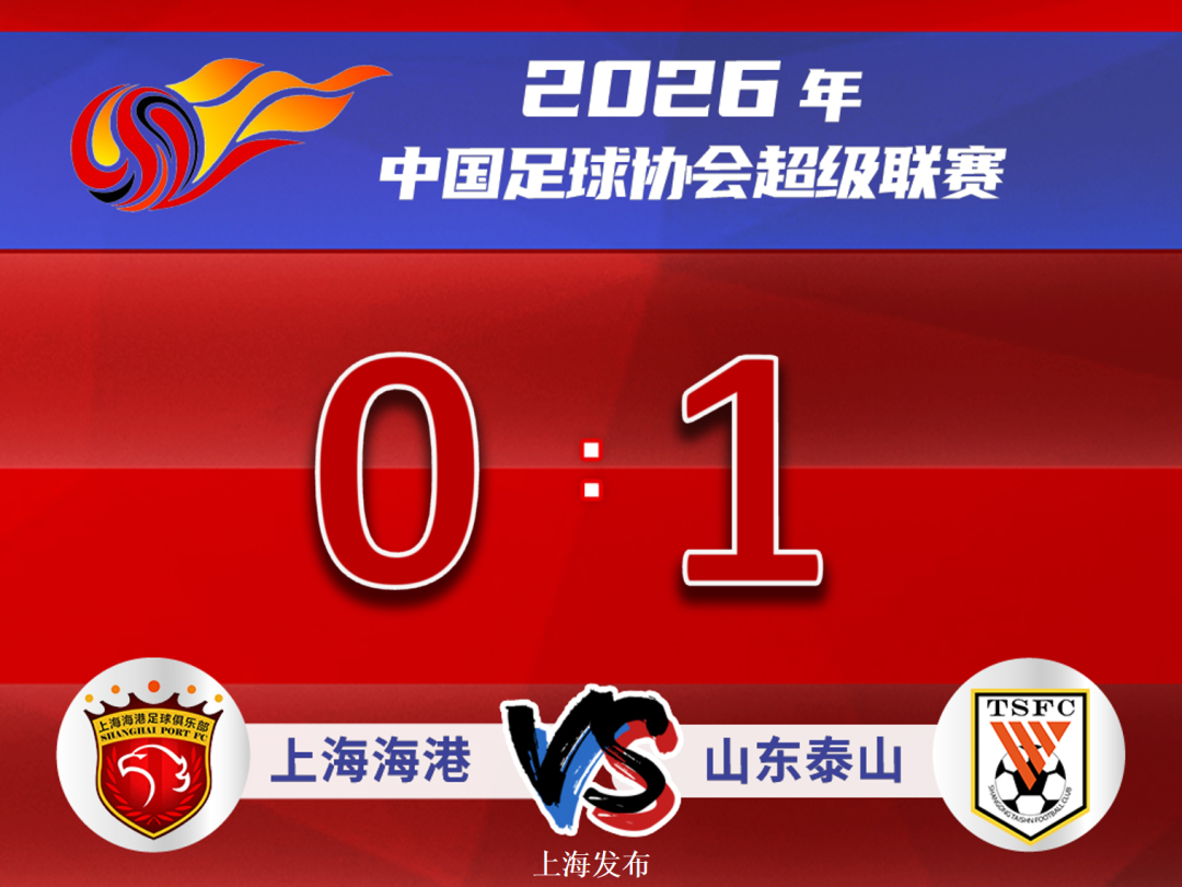 【足球】上海海港0:1不敌山东泰山