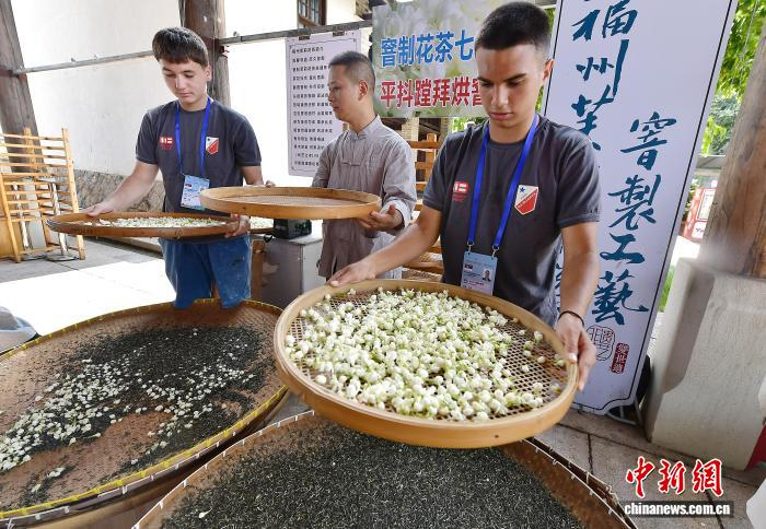外国足球小将福州感受非遗茶香